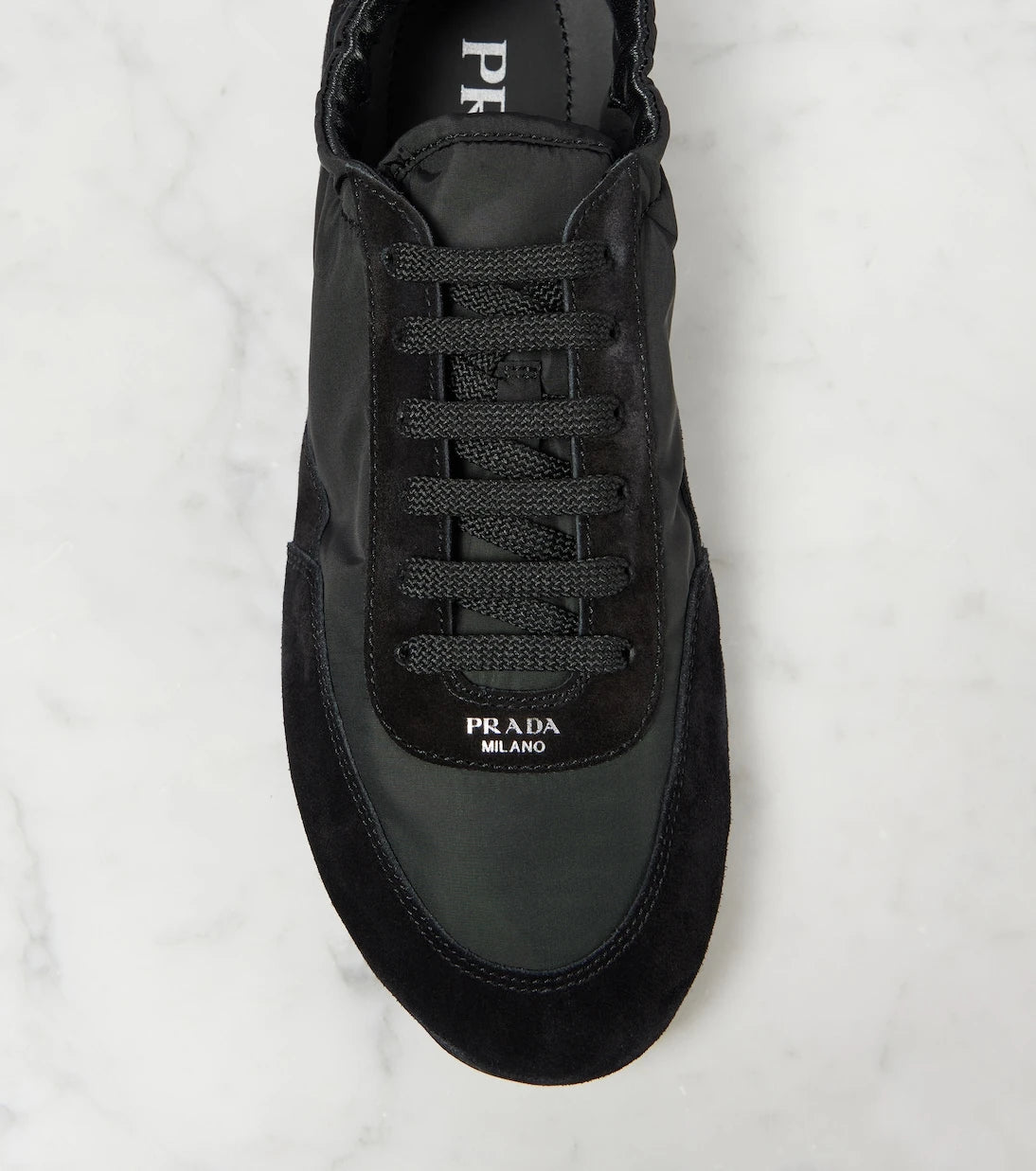 Prada - Collapse Re-Nylon suede-trimmed sneakers