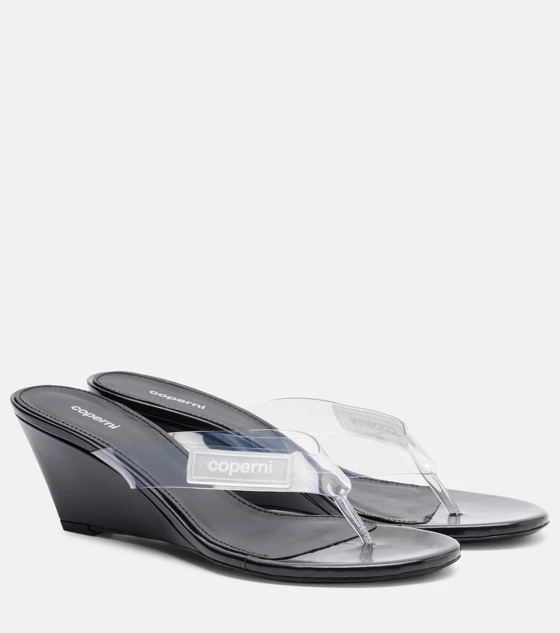 Coperni - Logo PVC wedge thong sandals