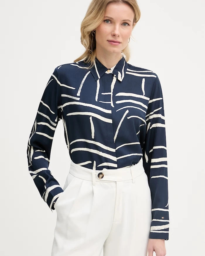 Tommy Hilfiger kadın viskon gömlek
