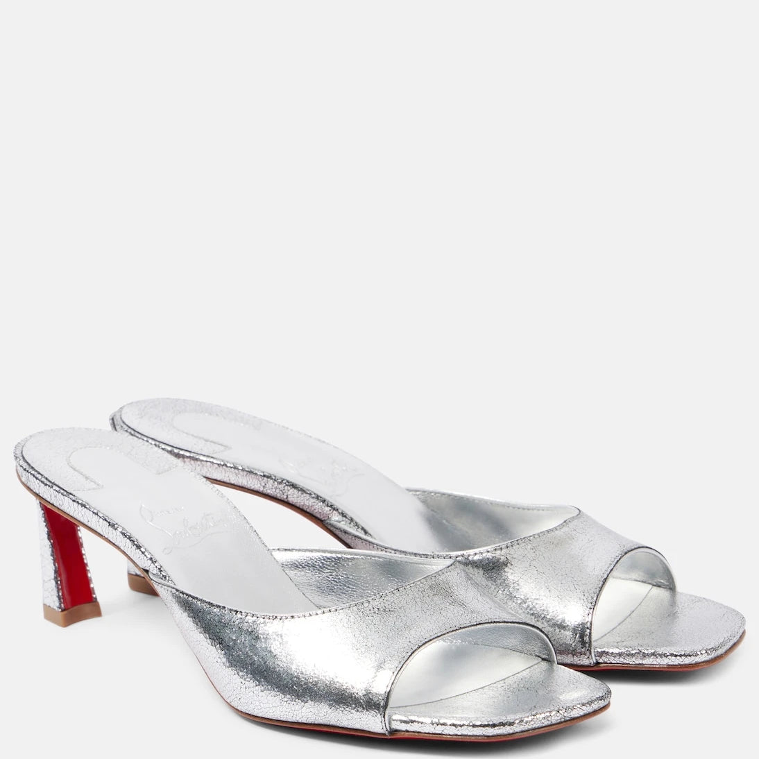 Christian Louboutin - Condora 55 metallic leather mules