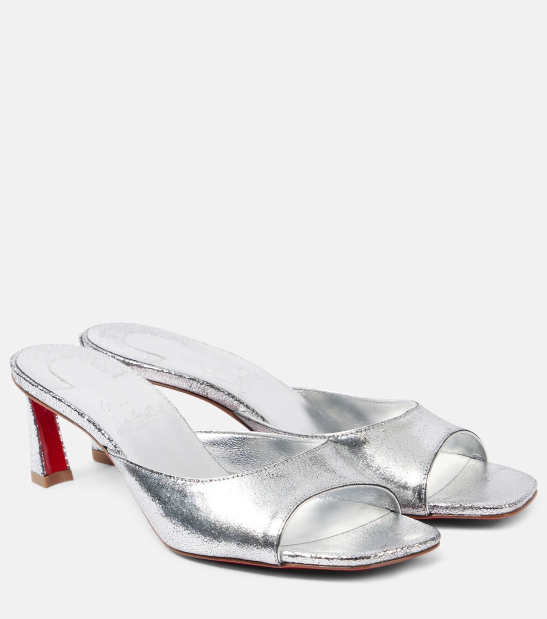 Christian Louboutin - Condora 55 metallic leather mules