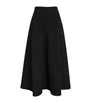 Róhe Black Suede A-Line Midi Skirt