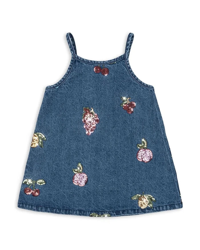 Konges Sløjd MAGOT SEQUIN STRAP DRESS GOTS Çocuk Pamuk Elbise