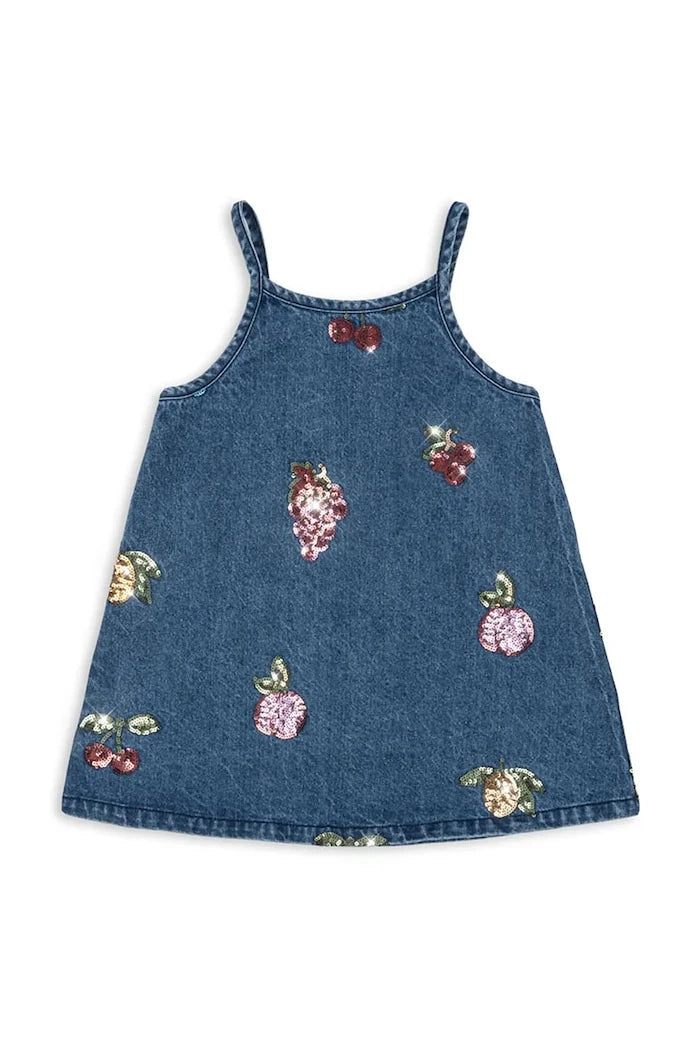 Konges Sløjd MAGOT SEQUIN STRAP DRESS GOTS Çocuk Pamuk Elbise