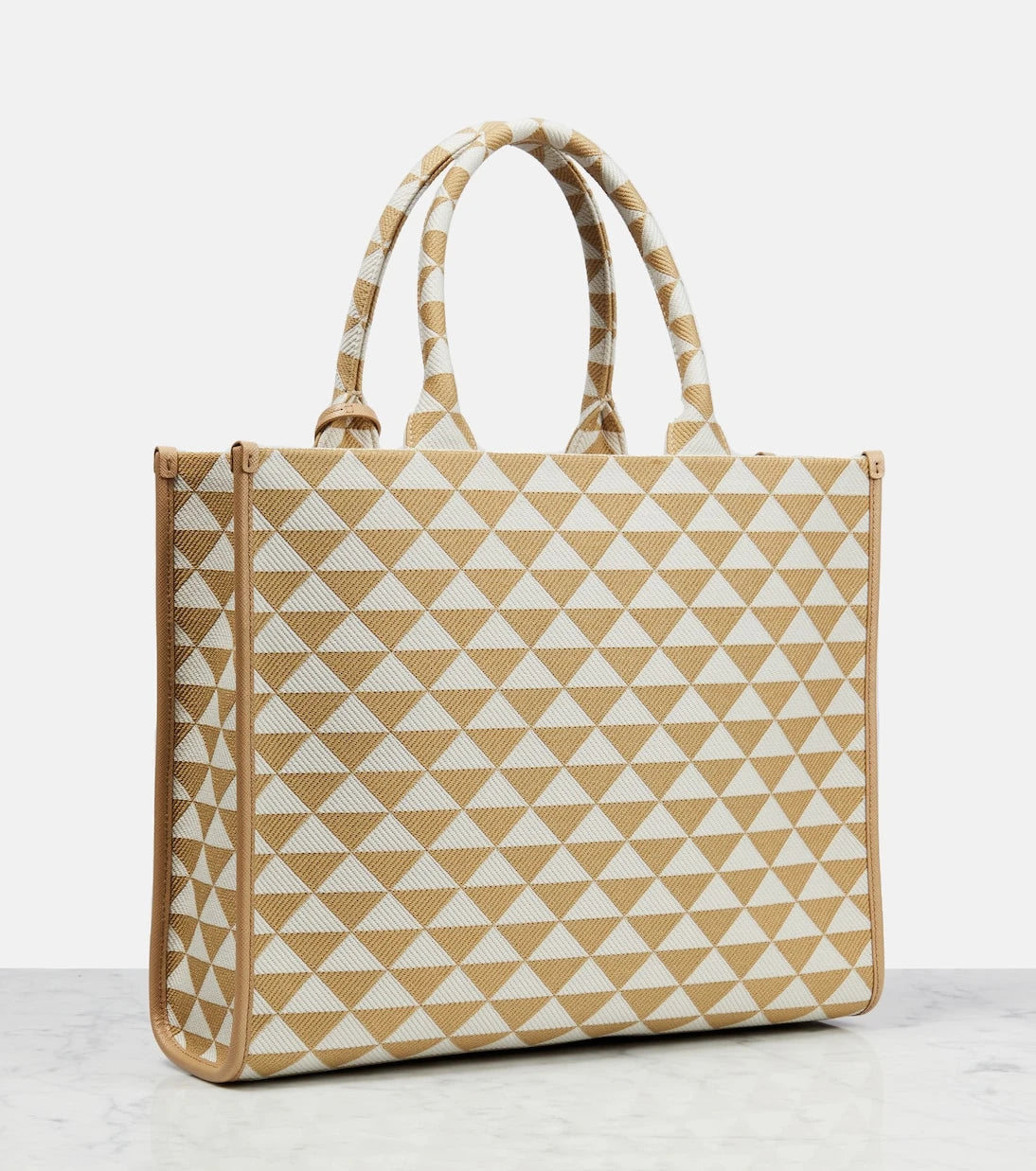Prada - Symbole leather-trimmed tote bag