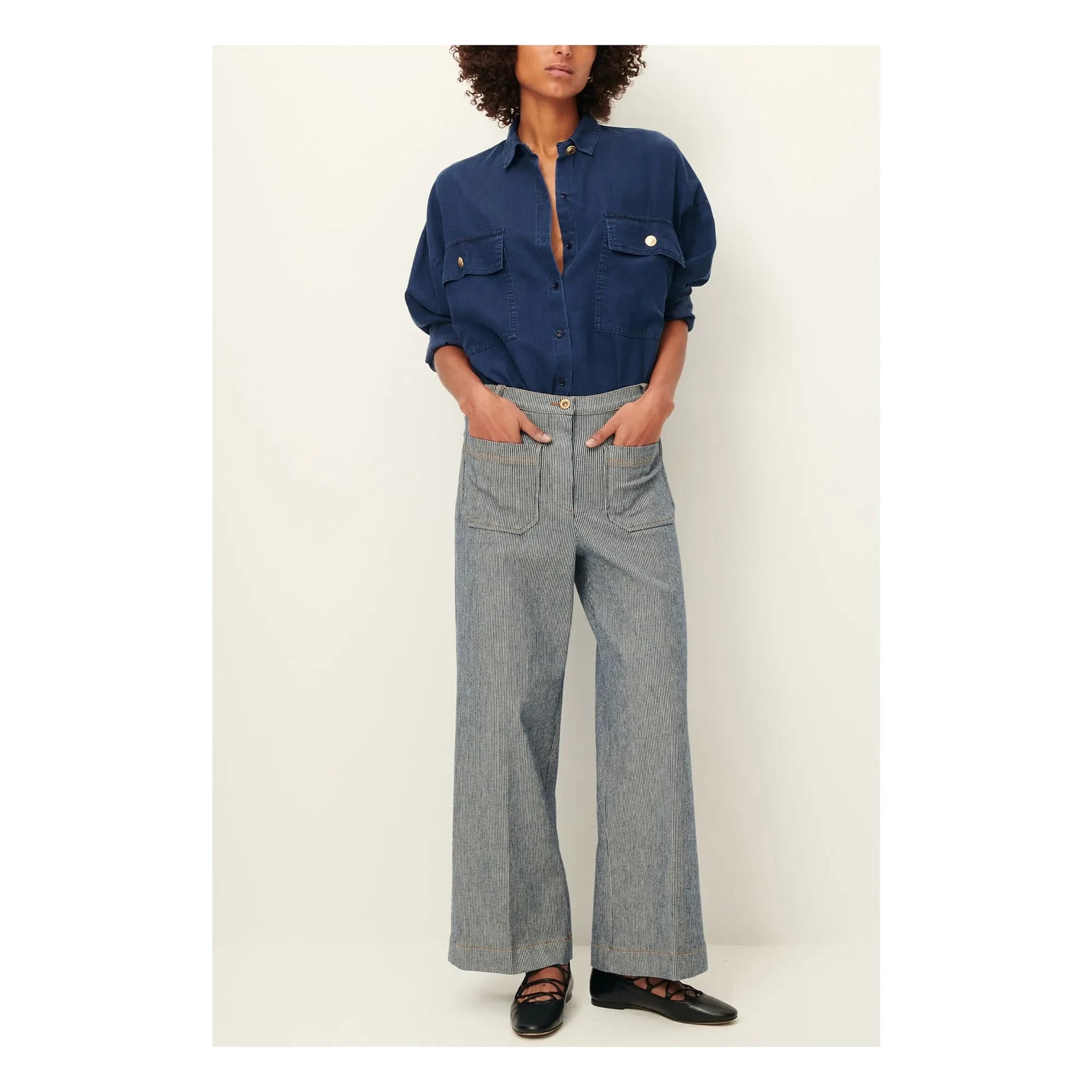 Sessùn - Aldricks Cotton Pants | Grey blue