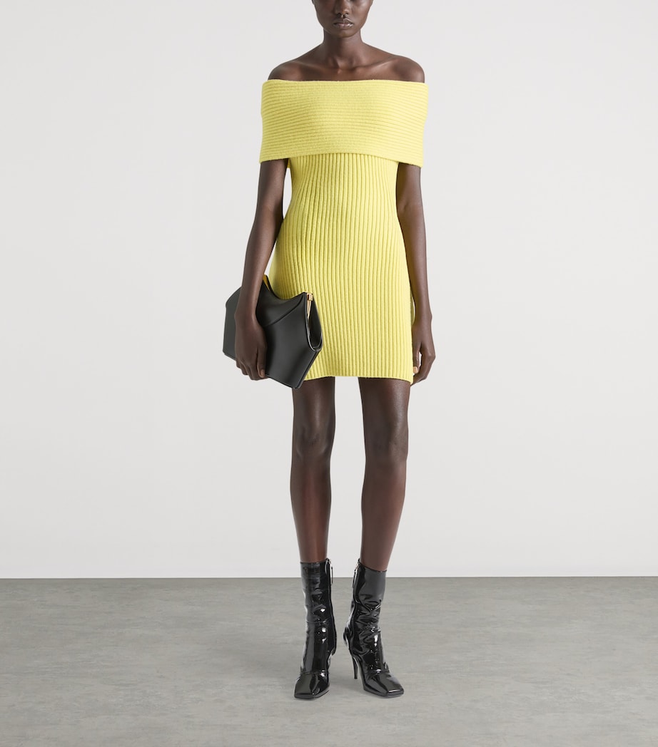 Givenchy Yellow Wool-Blend Knit Mini Dress