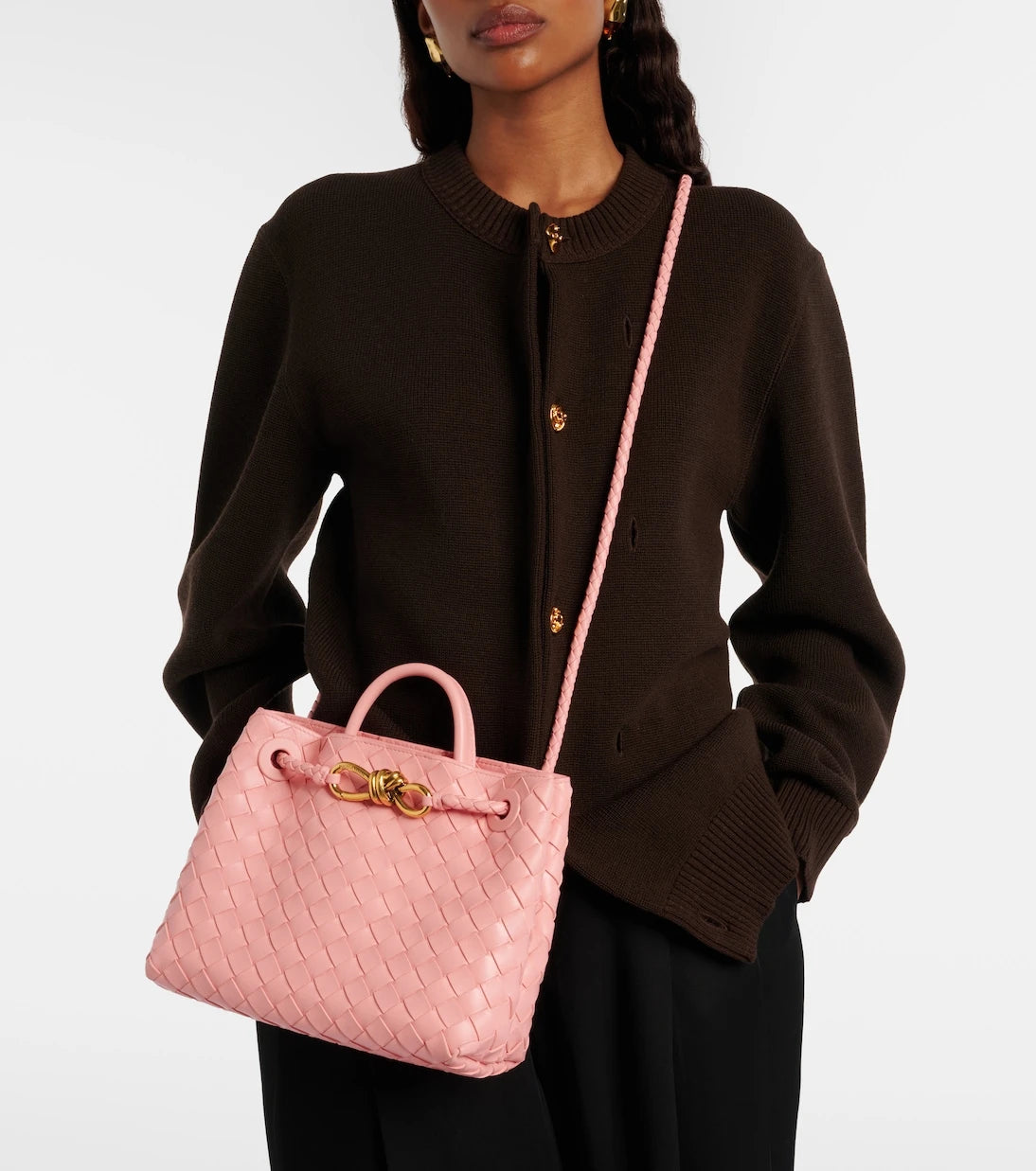 Bottega Veneta - حقيبة أنديامو الصغيرة ذات المقبض العلوي من الجلد