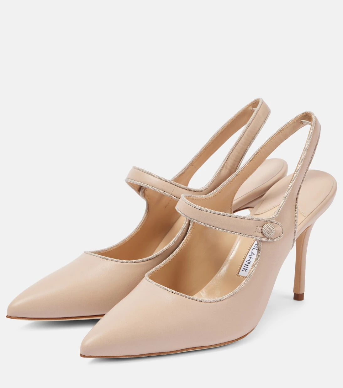 Manolo Blahnik - Campari 90 süet slingback topuklu ayakkabı