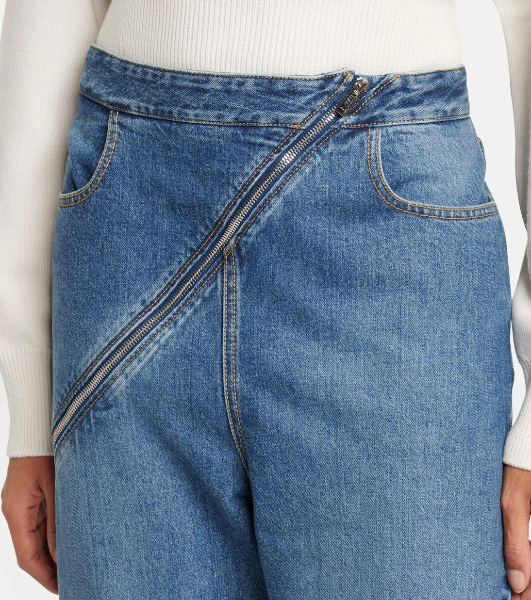 Alaïa - Zip-up wide-leg jeans