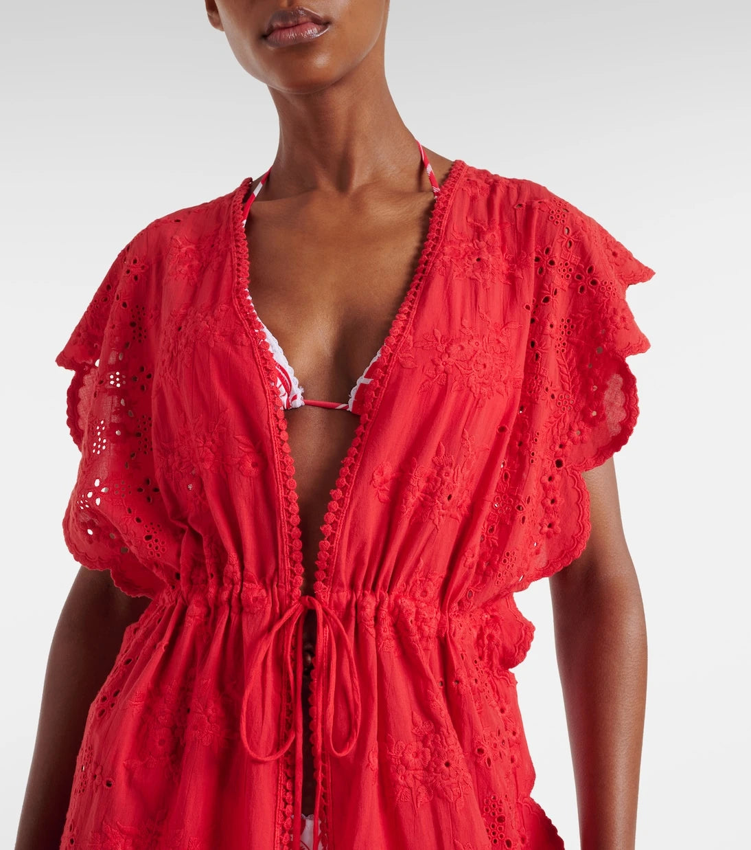 Melissa Odabash - Talitha broderie anglaise cotton kaftan