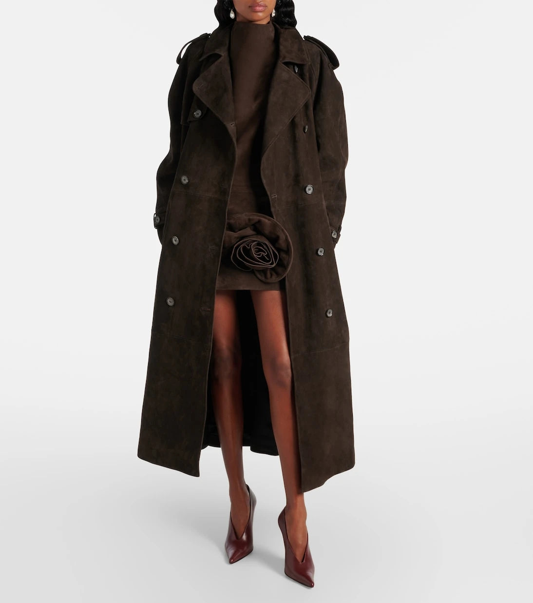 Magda Butrym - Double-breasted suede trench coat