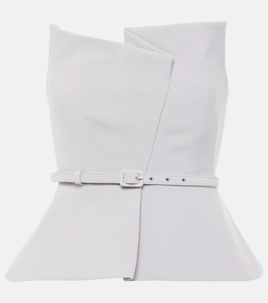 Roland Mouret - Asymmetric strapless peplum crêpe top