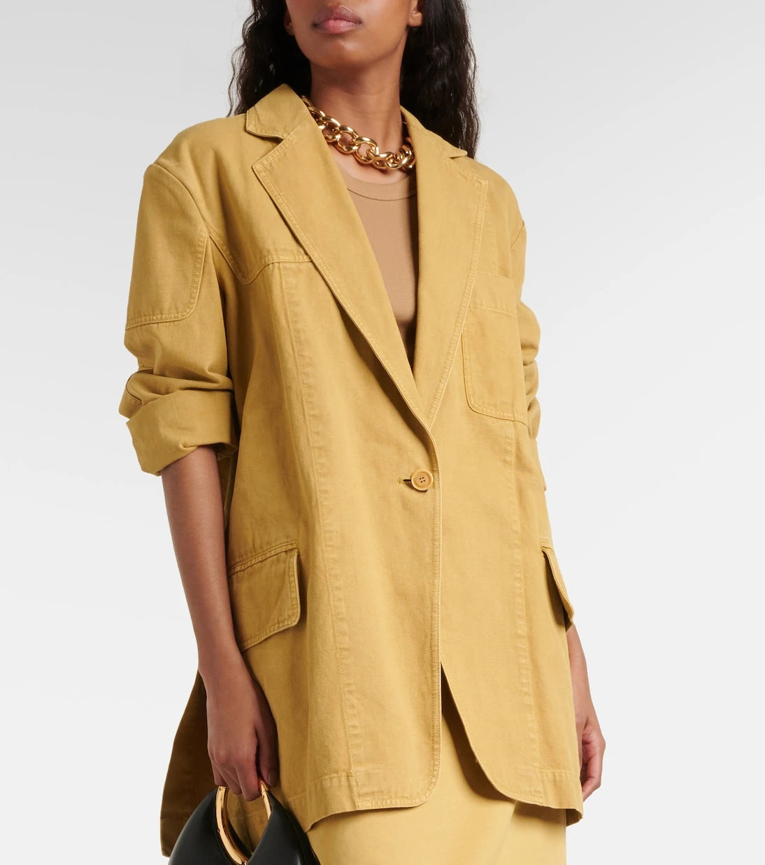 Max Mara - Dizzy oversized cotton canvas blazer