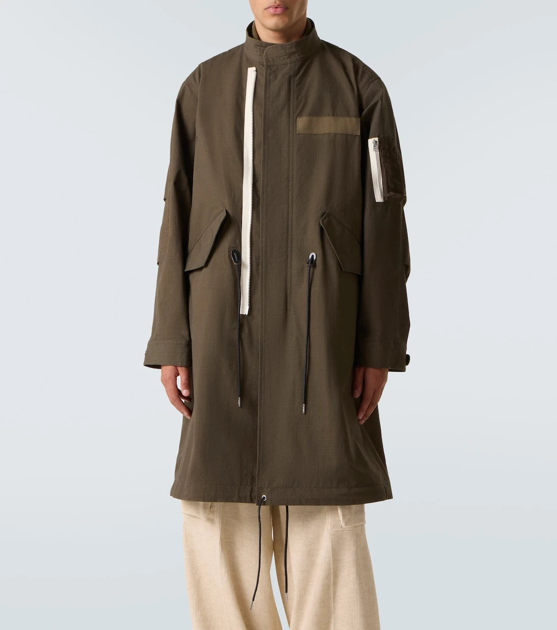Sacai - سترة من مزيج القطن والريستوب