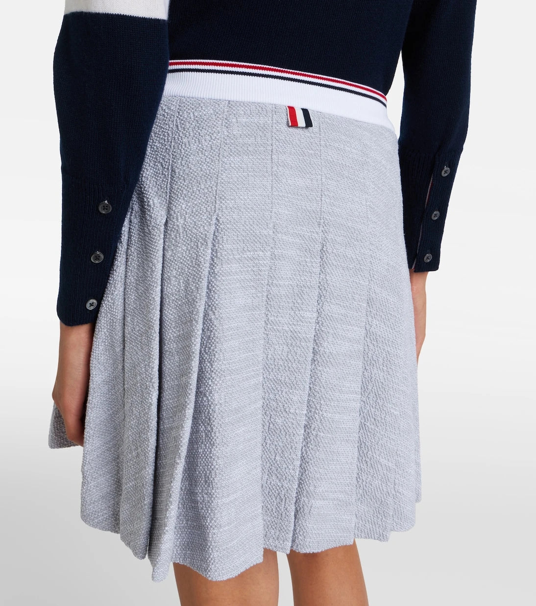 Thom Browne - Pleated cotton-blend tweed miniskirt