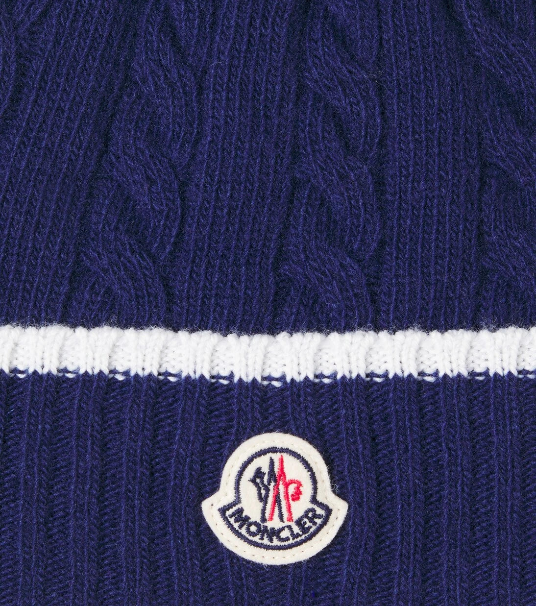 Moncler Enfant - Cable-knit logo virgin wool beanie