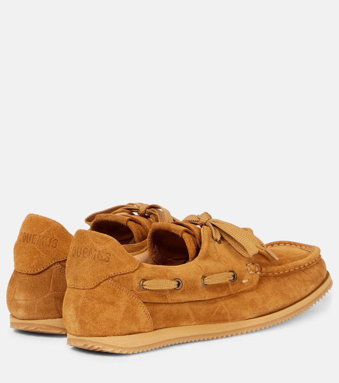 Jacquemus - Batto croc-effect suede boat shoes
