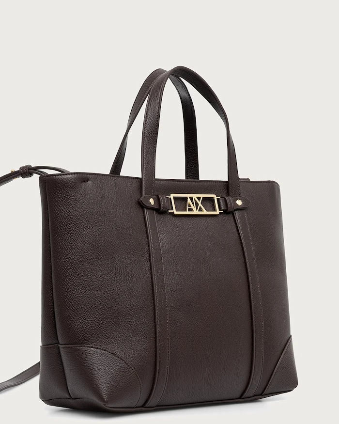 Armani Exchange suni deri kadın alışveriş çantası