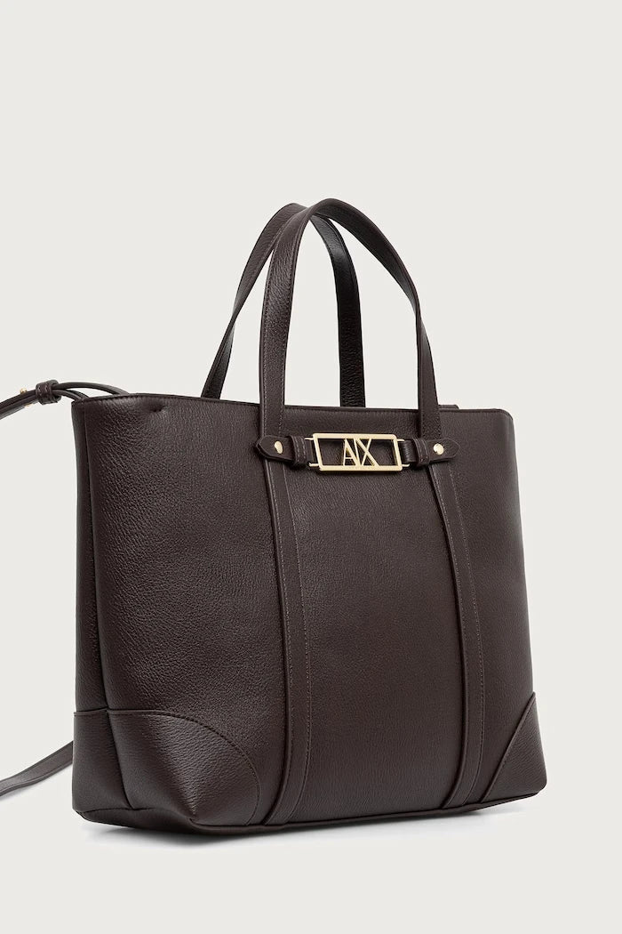 Armani Exchange suni deri kadın alışveriş çantası