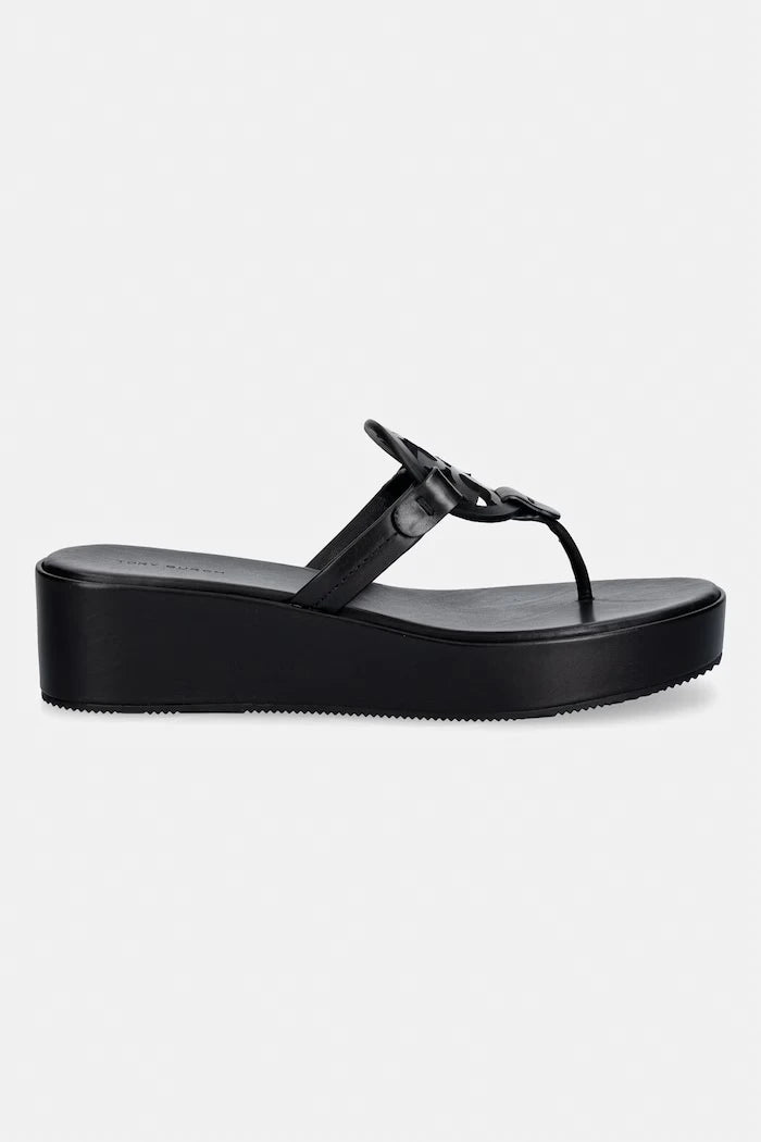 Tory Burch джапанки дамски кожени Miller Wedge