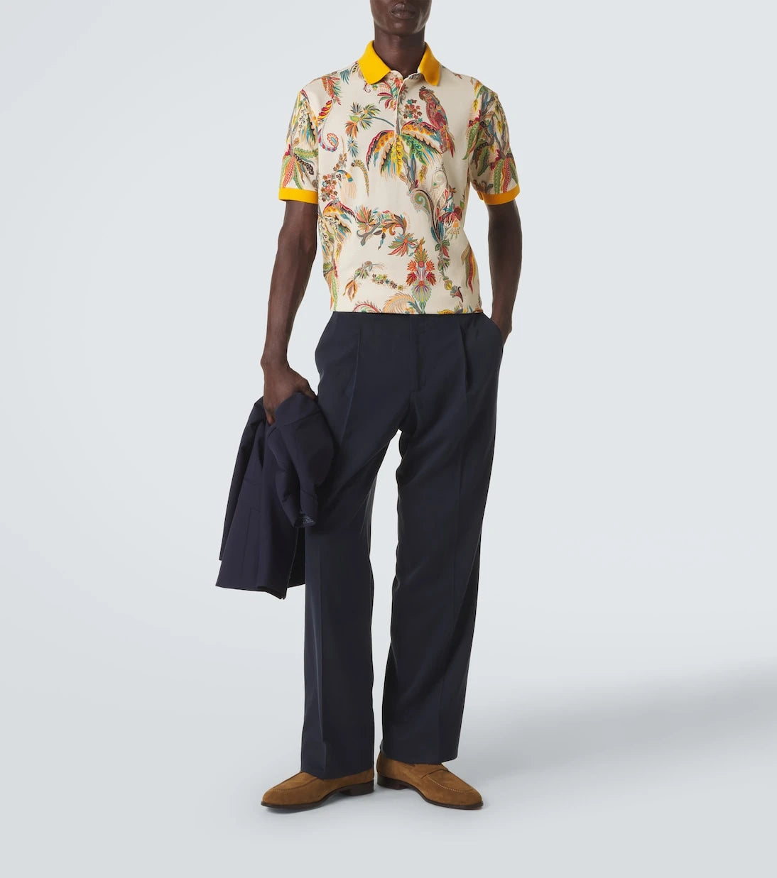 Etro - Printed cotton piqué polo shirt