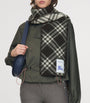 Burberry Black Wool Check Scarf