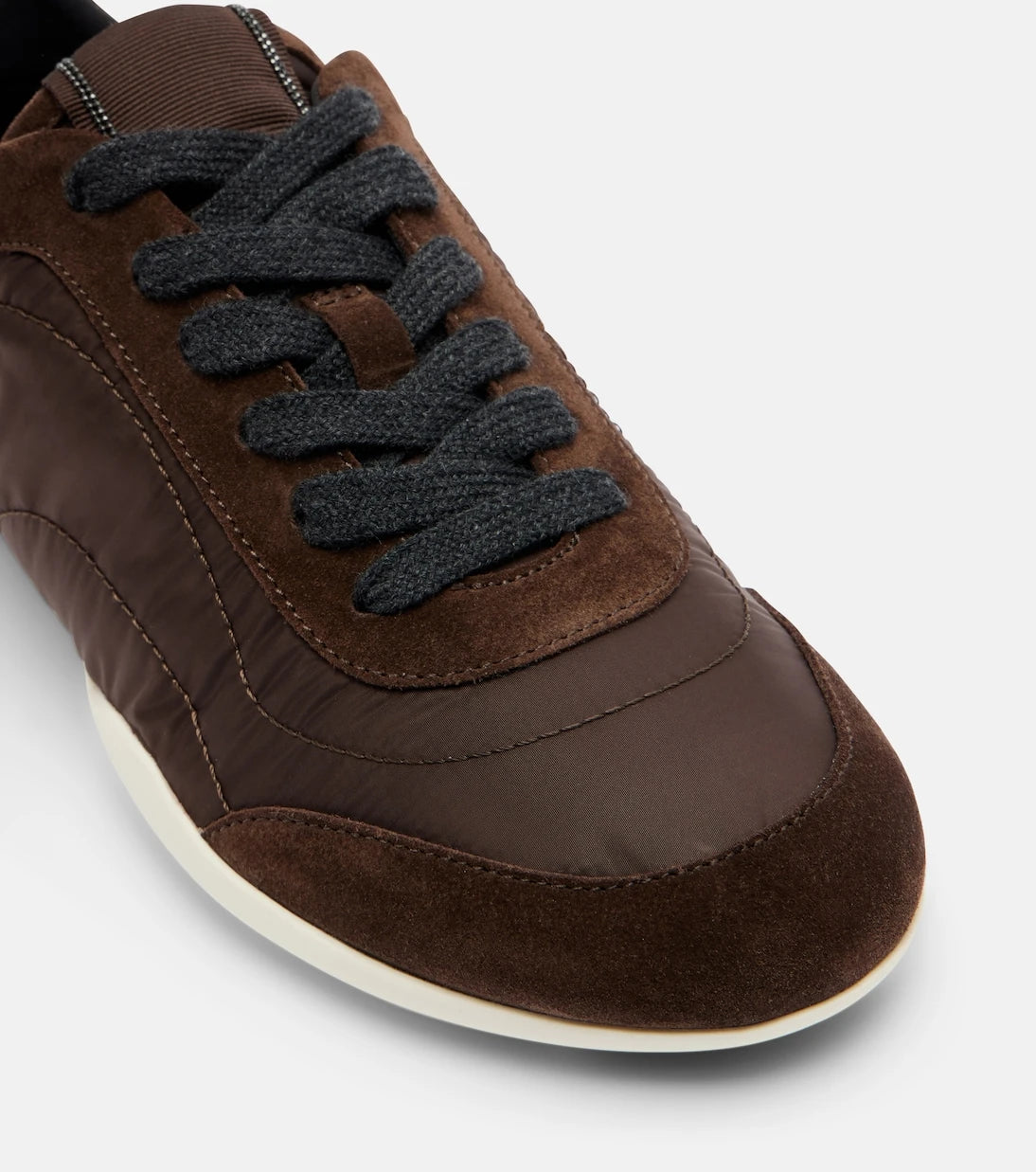 Brunello Cucinelli - Monili suede-trimmed sneakers
