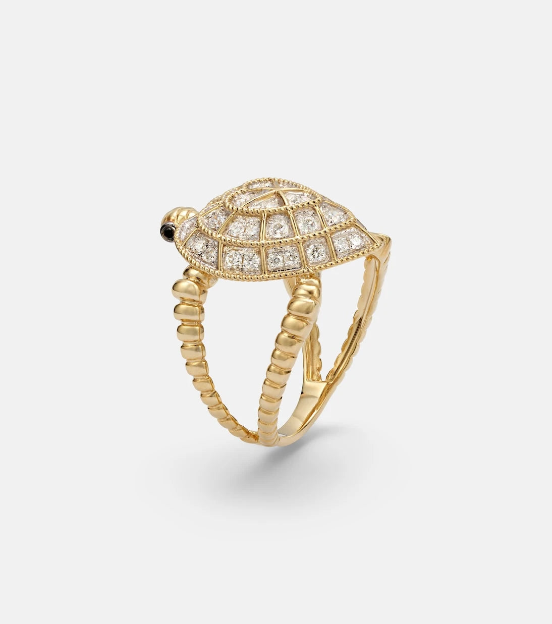Yvonne Léon - Tortue Coeur 9kt gold ring with diamonds