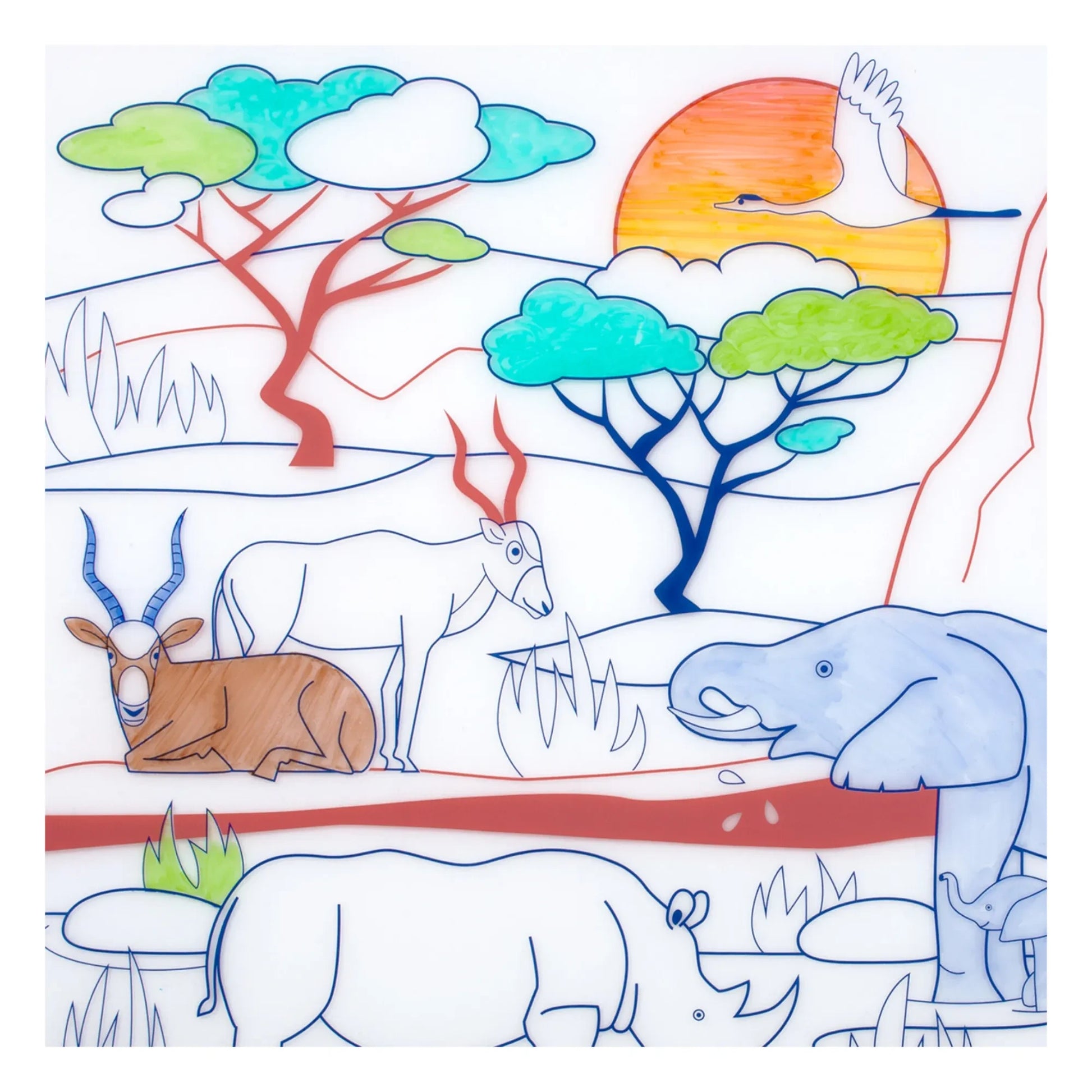 Superpetit - Savanna Colour-in Place Mat | Rust