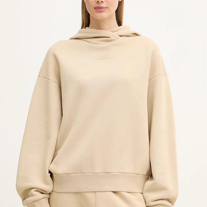 EA7 Emporio Armani kapüşonlu kadın pamuklu sweatshirt