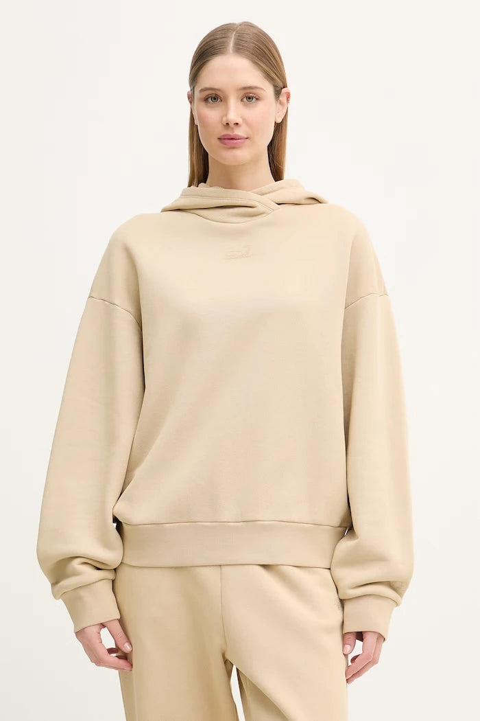 EA7 Emporio Armani kapüşonlu kadın pamuklu sweatshirt
