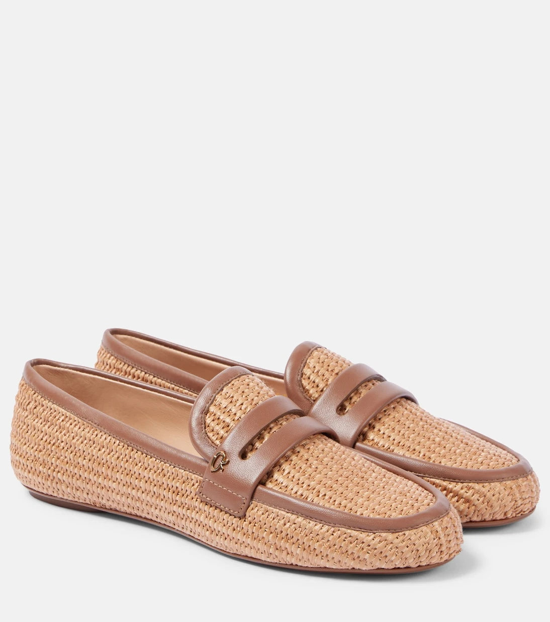Gianvito Rossi - Deri şeritli rafya makosenler