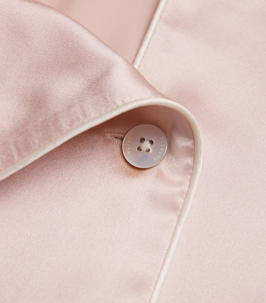 Pink Silk Satin Pyjama Set