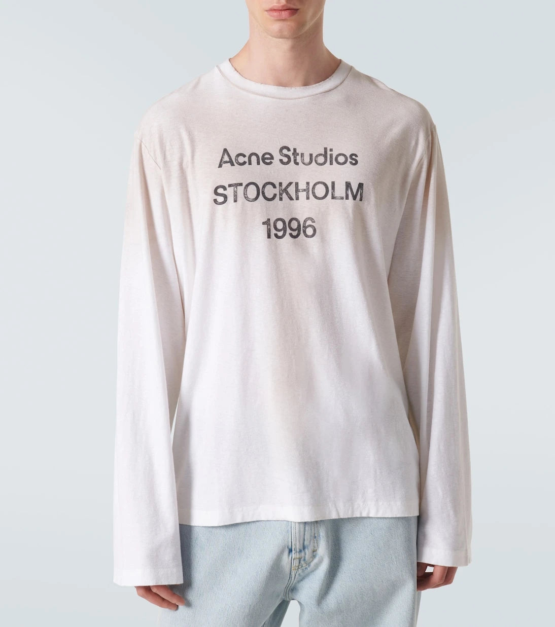 Acne Studios - تي شيرت جيرسيه بشعار ممزق