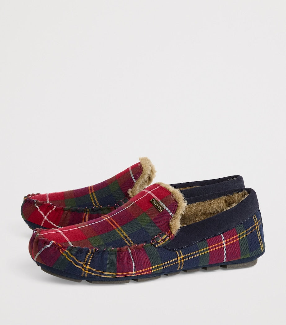 Suede Tartan Monty Slippers