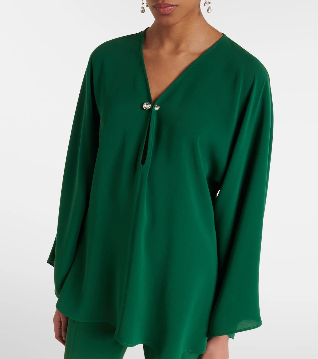 Max Mara - Umile crystal-embellished cady blouse