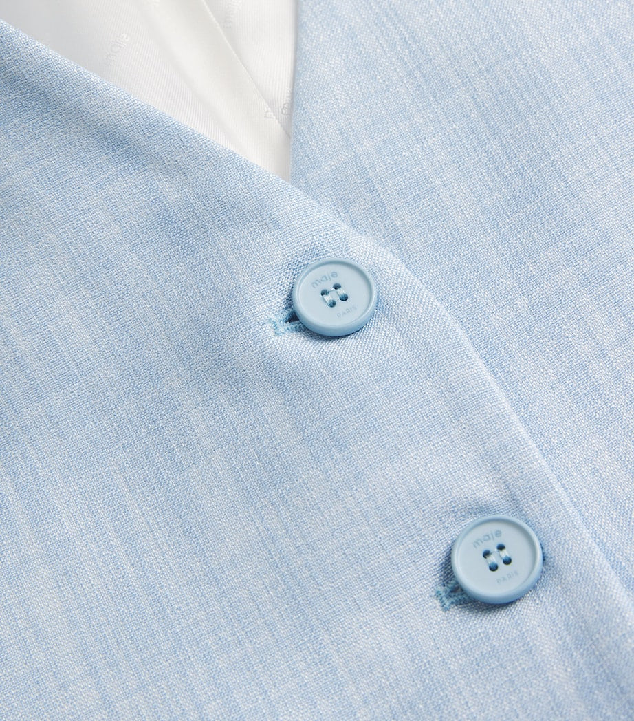 Blue Mélange-Weave Waistcoat