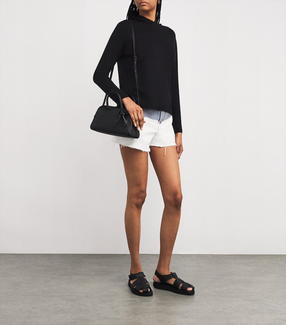 Maje Black Tie-Dye Denim Shorts
