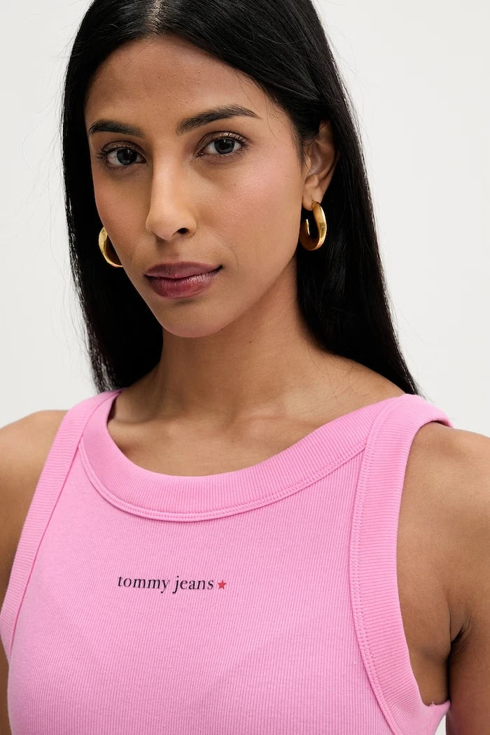 Tommy Jeans kadın pamuk elastan kısa üst