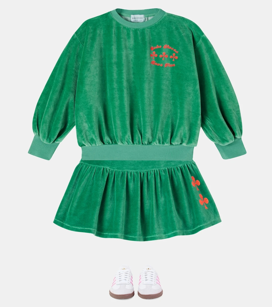 Bobo Choses - Printed tiered cotton terry skirt