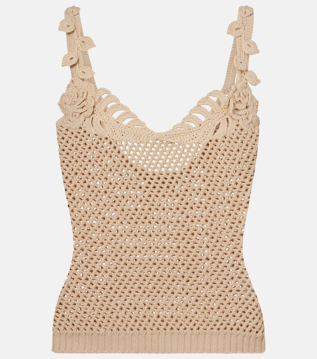 Elie Saab - Crochet floral-appliqué cotton-blend top