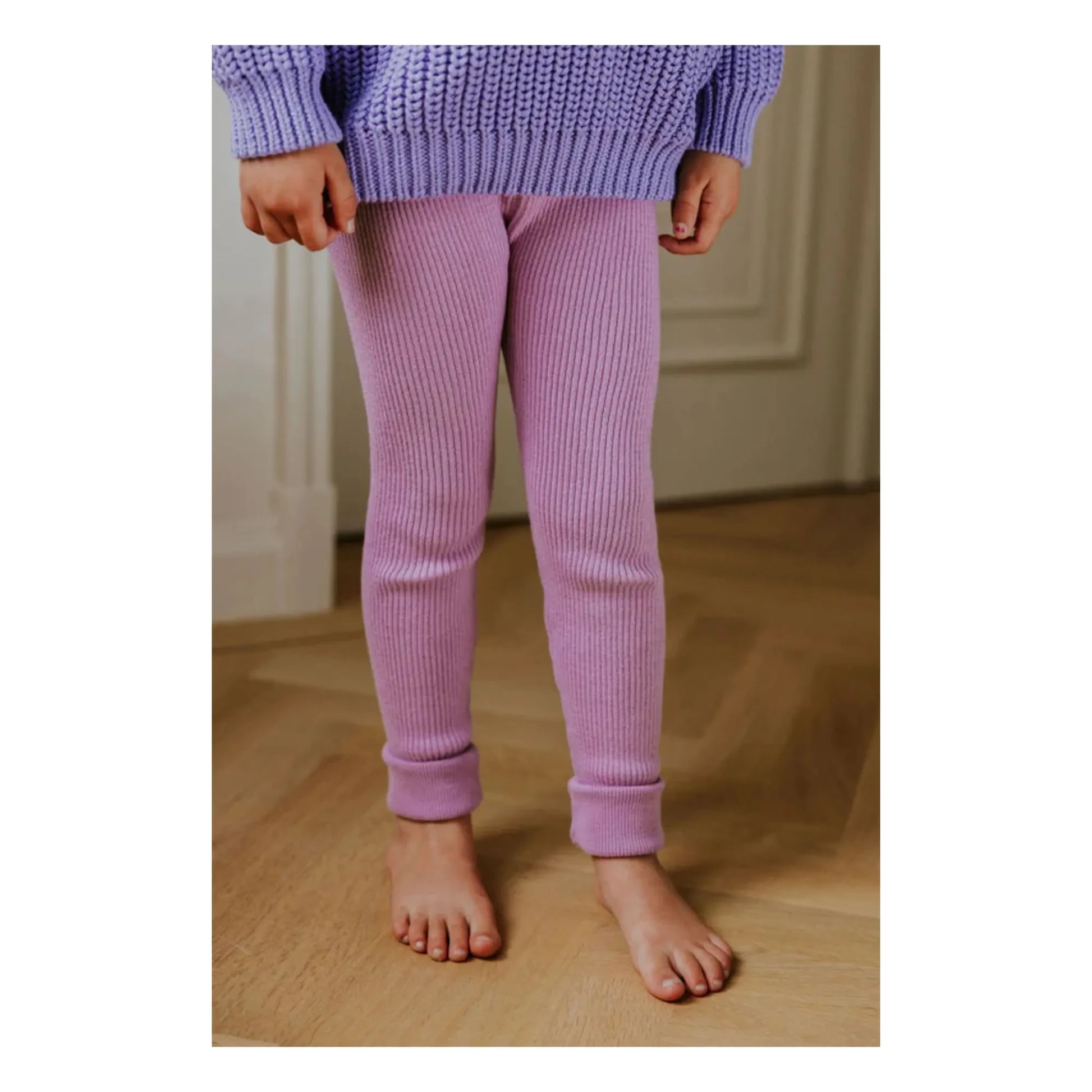 Yuki - Organic cotton knit leggings | Mauve