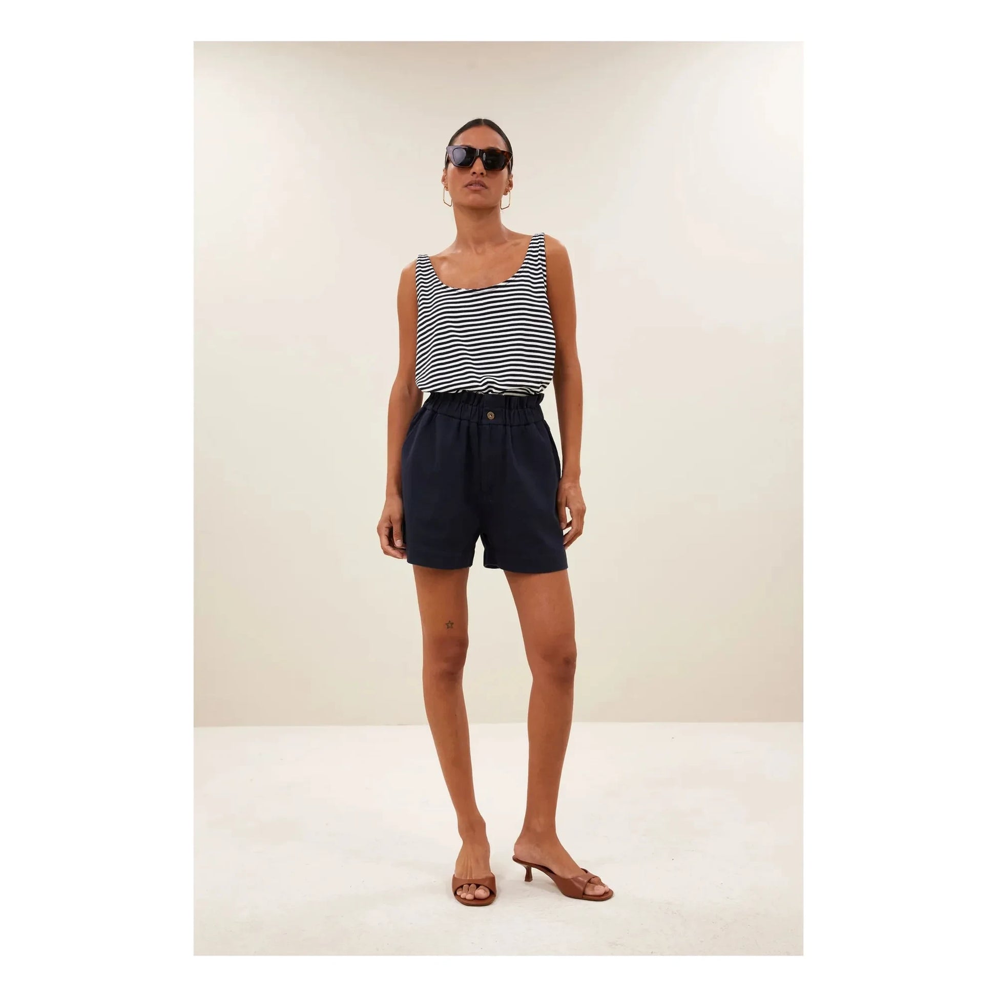By Bar - Cotton Stripes Tank Top | Midnight blue