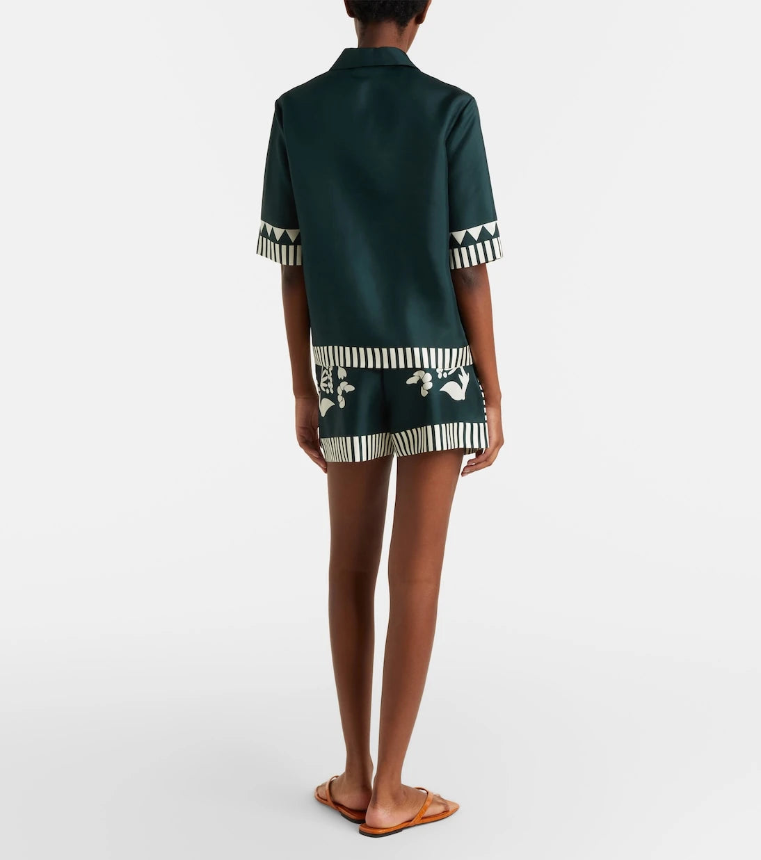 Eres - Arjun printed silk twill shorts