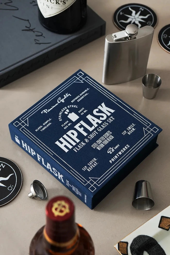 Printworks Hip Flask 19,5 x 18 cm 4 Parça Alkol Aksesuar Seti