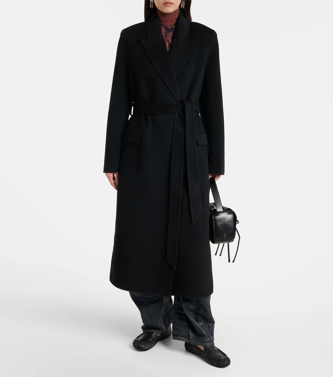 Acne Studios - معطف ملفوف من الصوف والكشمير