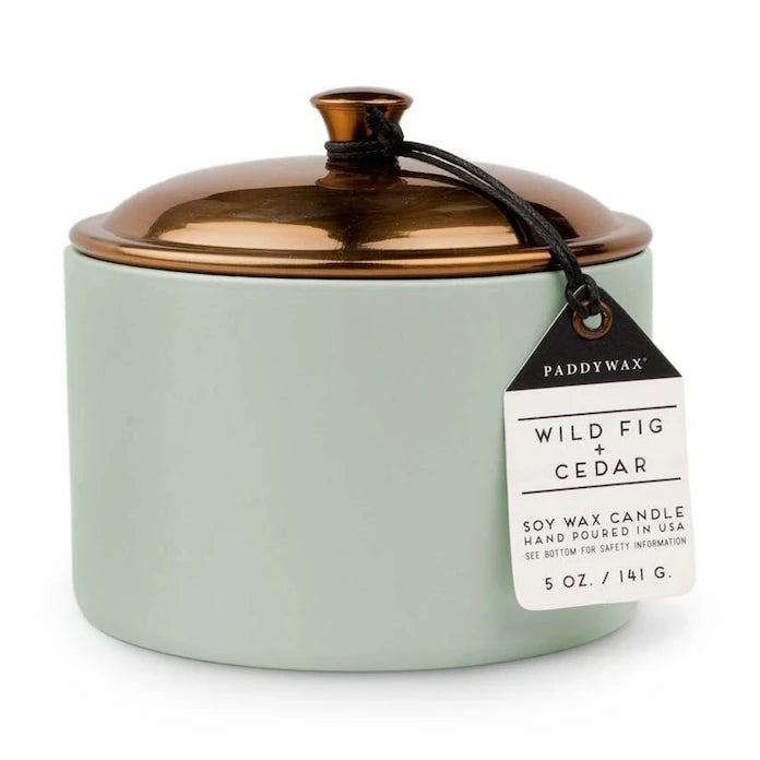 Ароматна соева свещ Paddywax Wild Fig and Cedar, 141 g