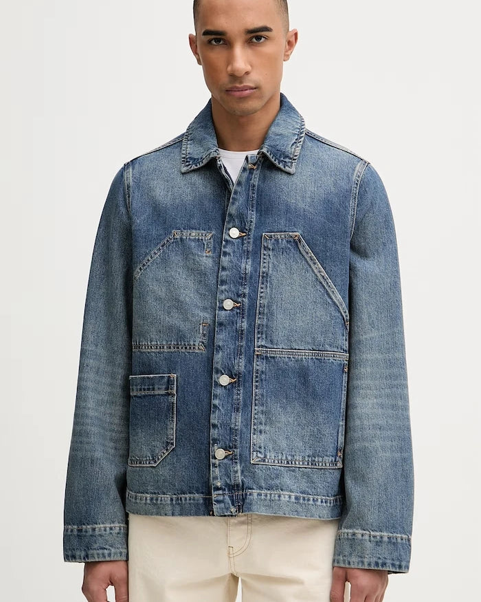 AllSaints erkek pamuklu denim ceket EXILE