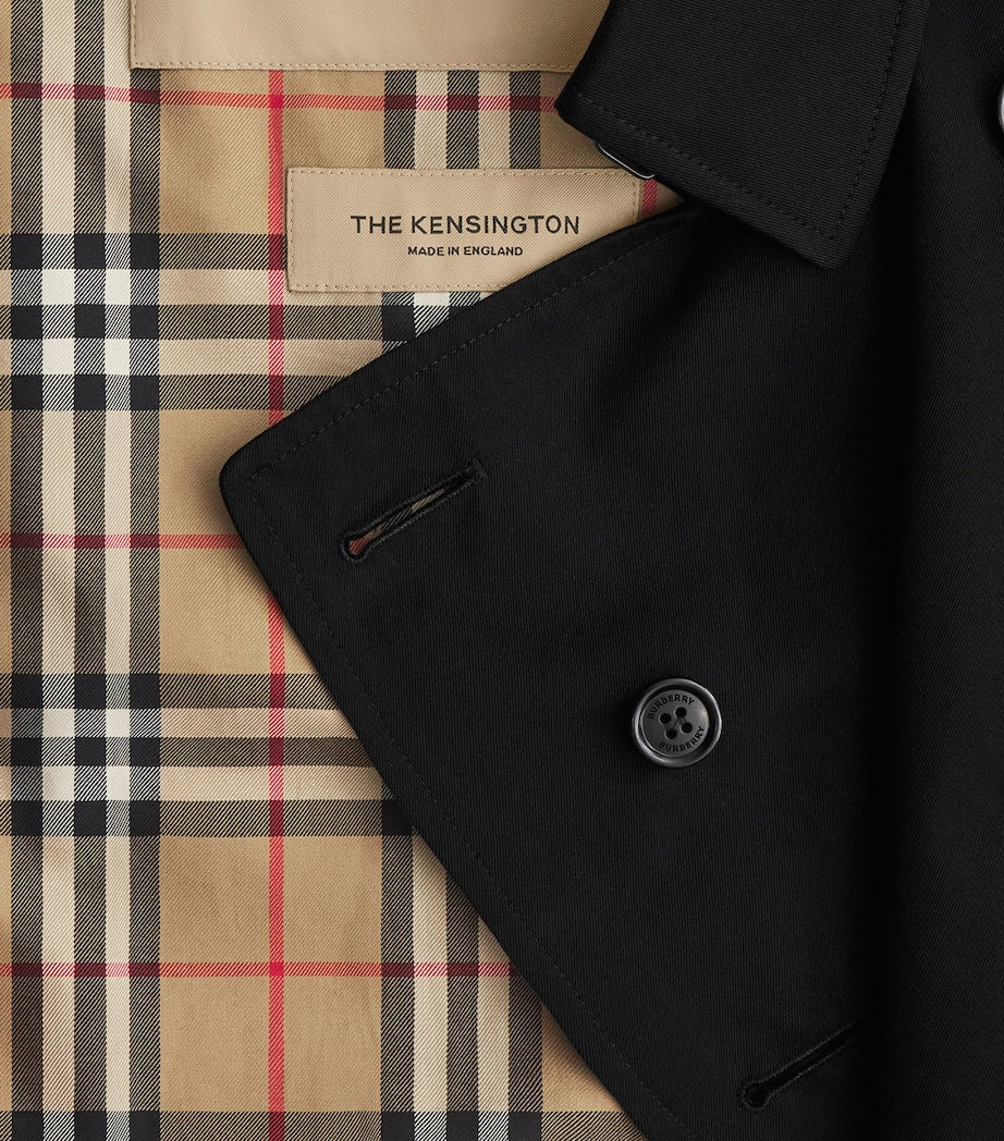 Burberry Black Cotton Kensington Short Trench Coat